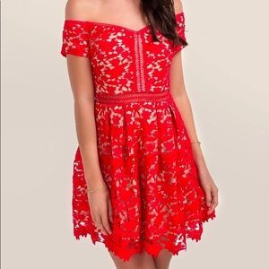 francesca’s Beverly Off The Shoulder Lace Dress